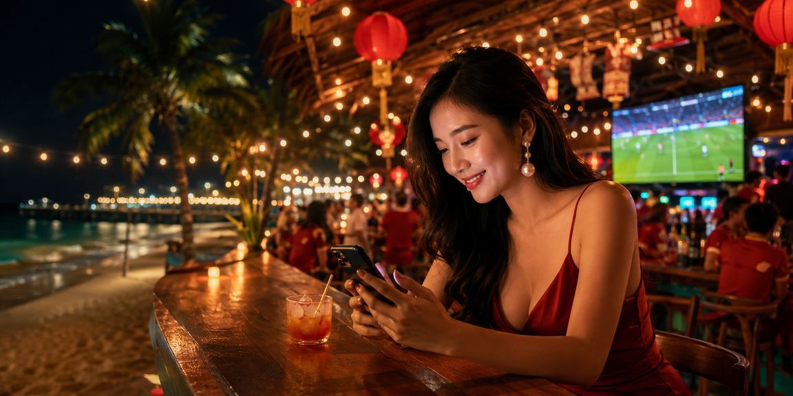 Trò chơi slot game tại bãi biển Phú Quốc với giao diện đa màu sắc